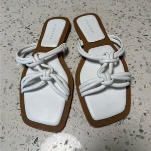 Azalea Wang White Knotted Women's Sandals Slides Size 9